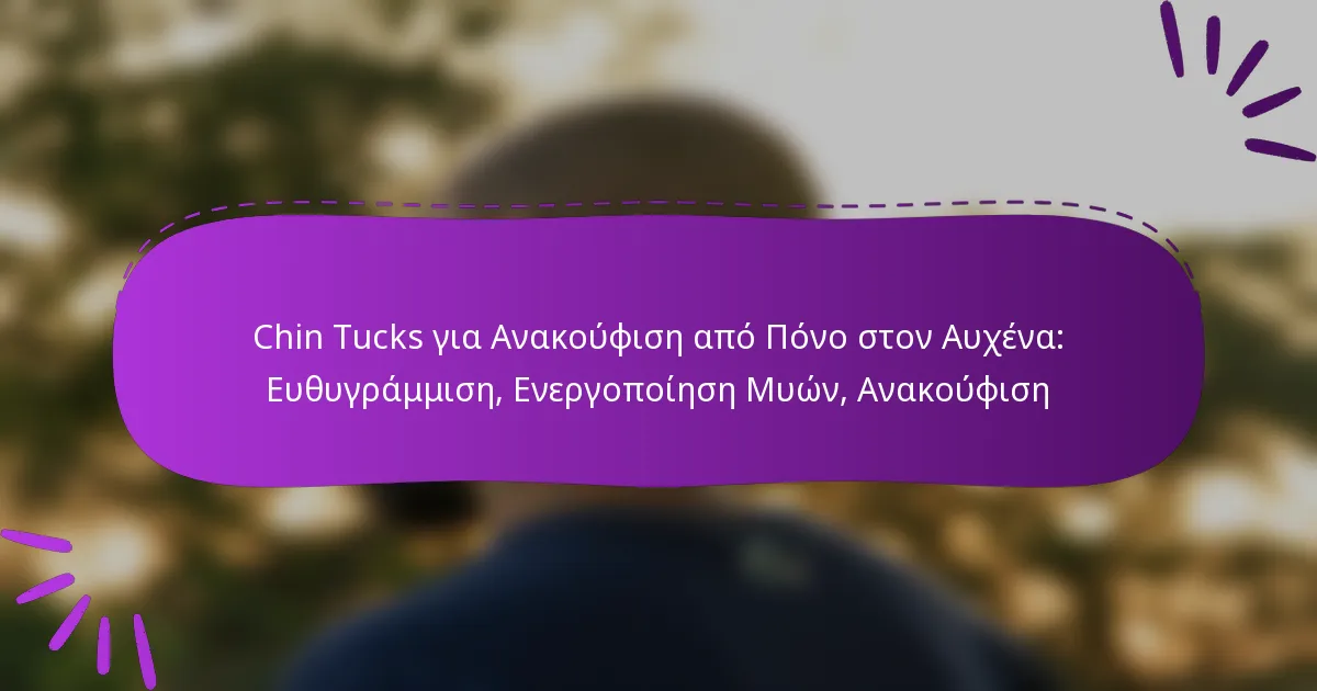 Chin Tucks για Ανακούφιση από Πόνο στον Αυχένα: Ευθυγράμμιση, Ενεργοποίηση Μυών, Ανακούφιση