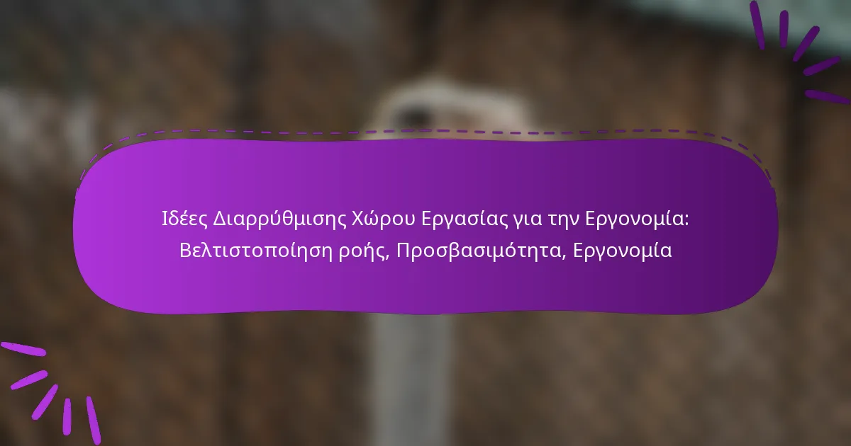 Ιδέες Διαρρύθμισης Χώρου Εργασίας για την Εργονομία: Βελτιστοποίηση ροής, Προσβασιμότητα, Εργονομία