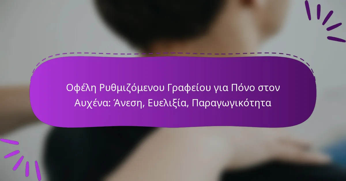 Οφέλη Ρυθμιζόμενου Γραφείου για Πόνο στον Αυχένα: Άνεση, Ευελιξία, Παραγωγικότητα