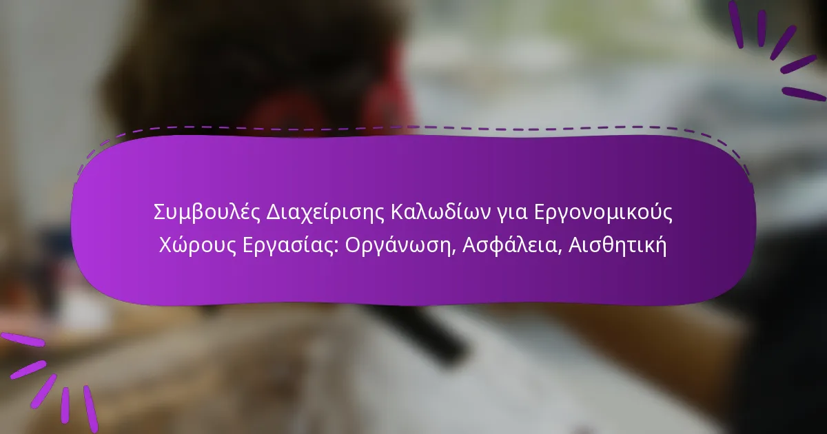 Συμβουλές Διαχείρισης Καλωδίων για Εργονομικούς Χώρους Εργασίας: Οργάνωση, Ασφάλεια, Αισθητική