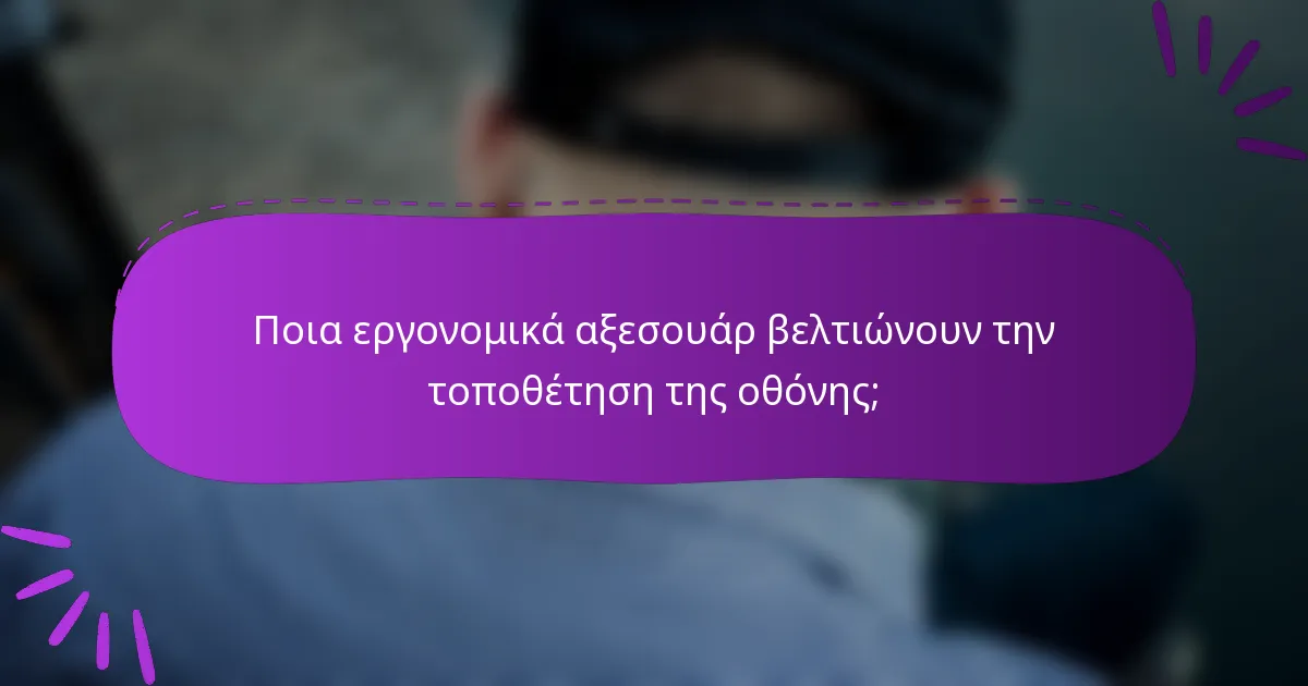 Ποια εργονομικά αξεσουάρ βελτιώνουν την τοποθέτηση της οθόνης;